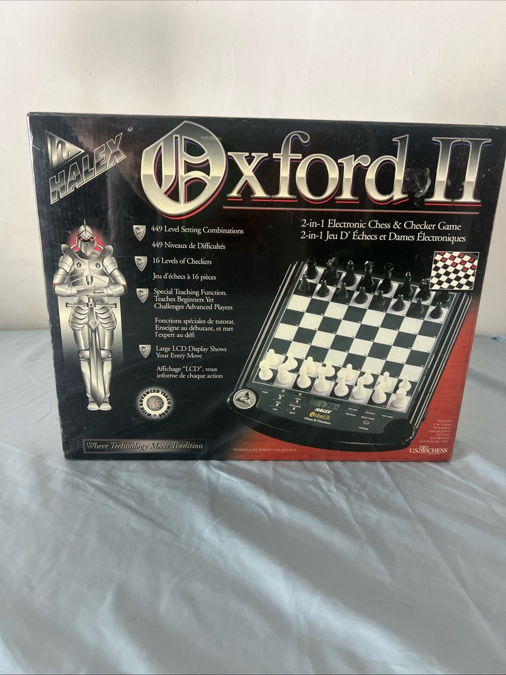 Regent HALEX OXFORD II 2 in 1 Electronic Chess Checker Game New In Box Sealed